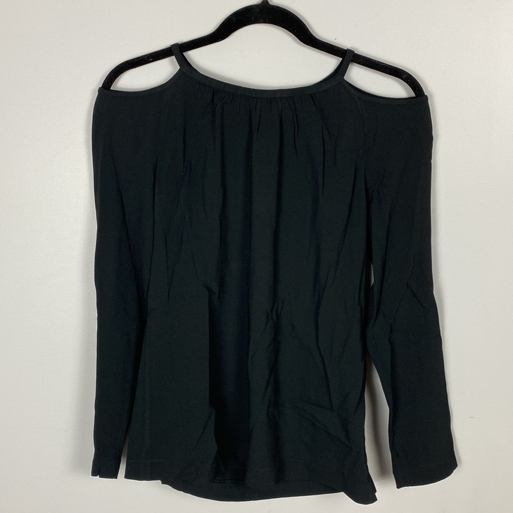 Club Monaco Black Cold Shoulder Top